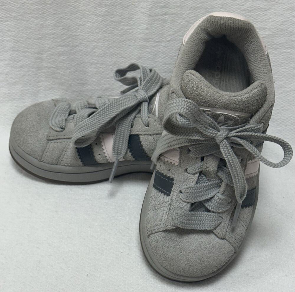 ADIDAS Originals Campus 00s Sneakers JS0056 Gray Pink Youth SZ 11 Suede EUC